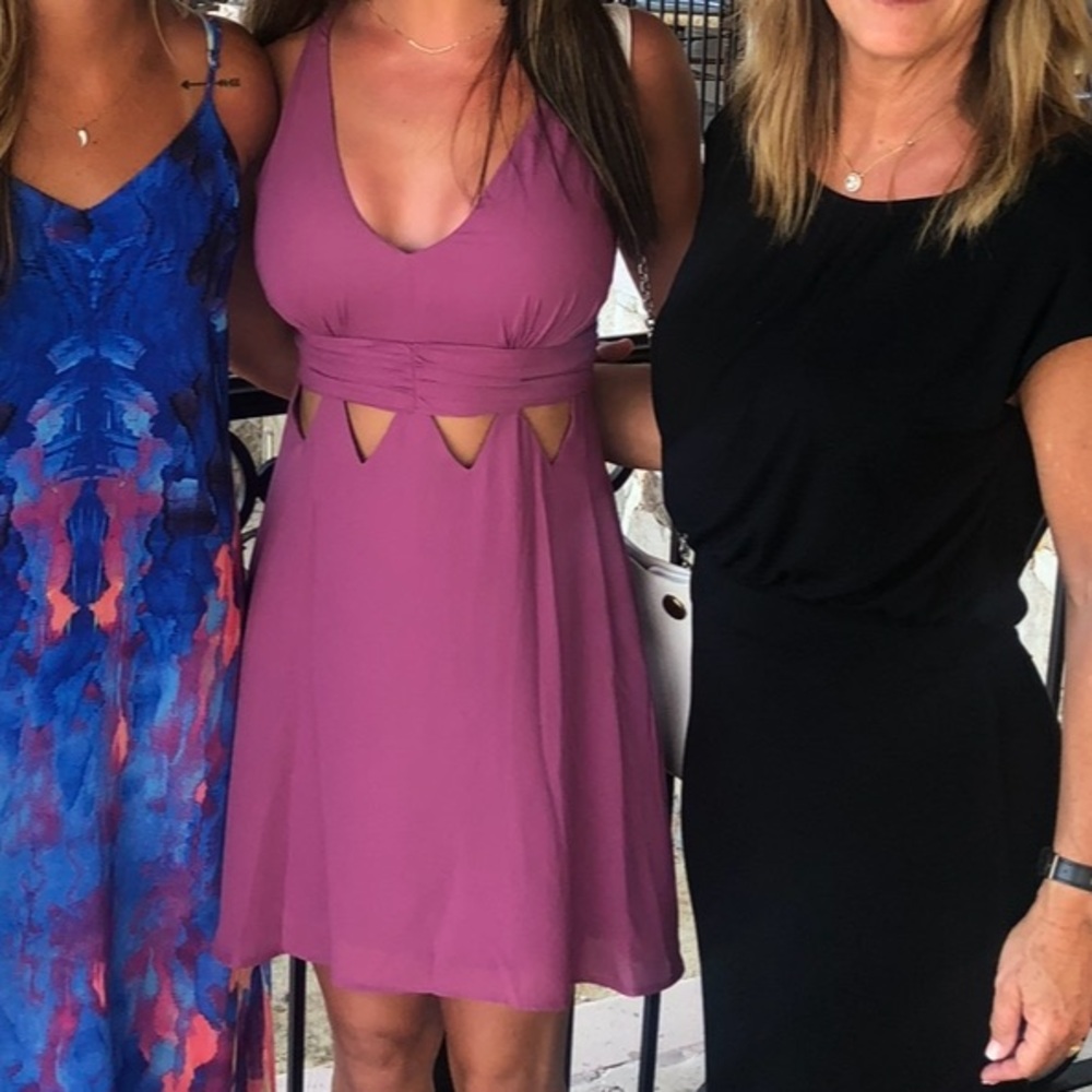 BCBG cutout mauve mini dress